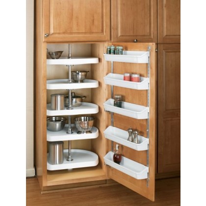 20 D Shape Lazy Susan Almond Five Shelf Pantry Set 6265 20