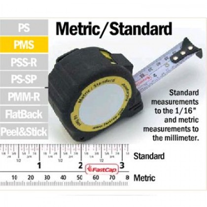 Pad Metric/Standard Tape Measure - 25ft 