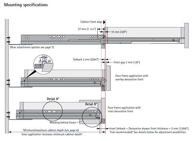 Hettich Quadro V6 Full Extension Under Mount Soft Close Drawer